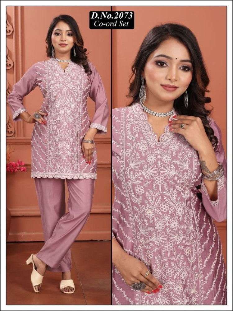 Lavender Roman Silk Co-ord Set