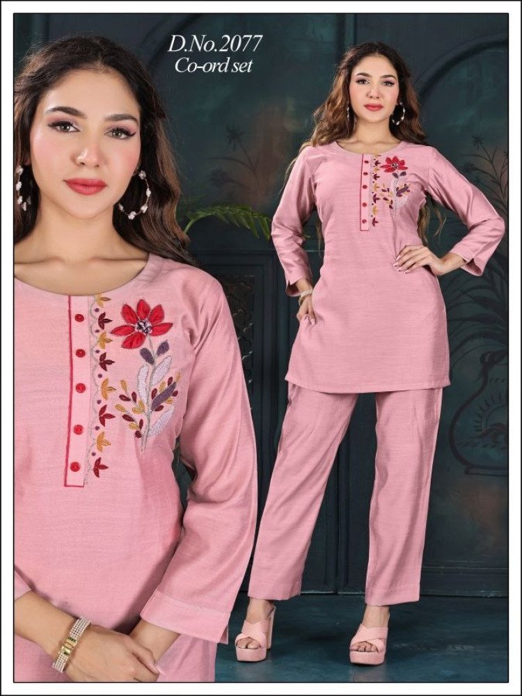 Light Pink Roman Slub Co-ord Set