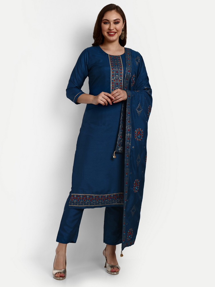 Dola Silk Straight Suit Set