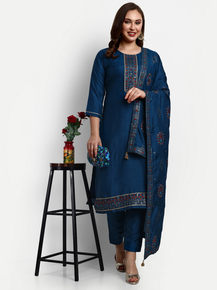 Dola Silk Straight Suit Set