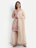 Cream Modal Chanderi Plazo Suit Set