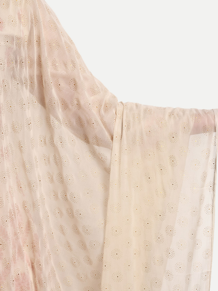 Cream Modal Chanderi Plazo Suit Set