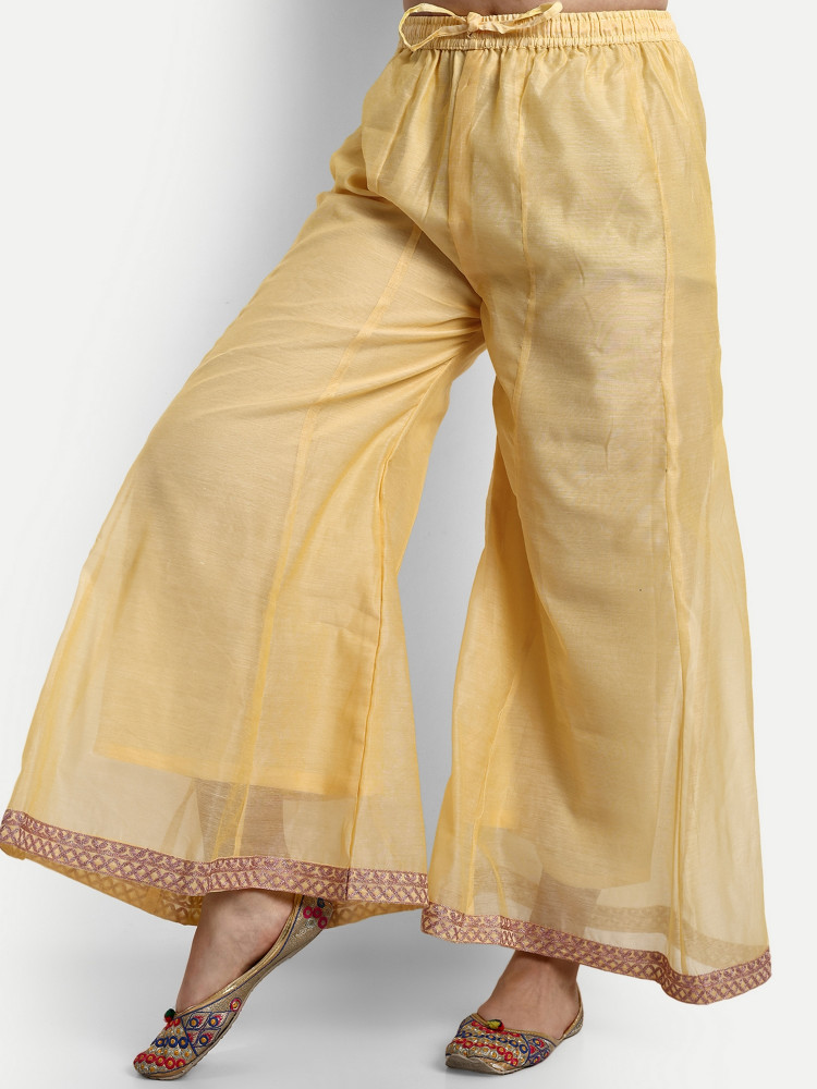 Yellow Modal Chanderi Plazo Suit Set