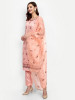 Peach Modal Chanderi Straight Suit Set