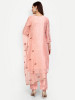 Peach Modal Chanderi Straight Suit Set