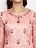 Peach Modal Chanderi Straight Suit Set