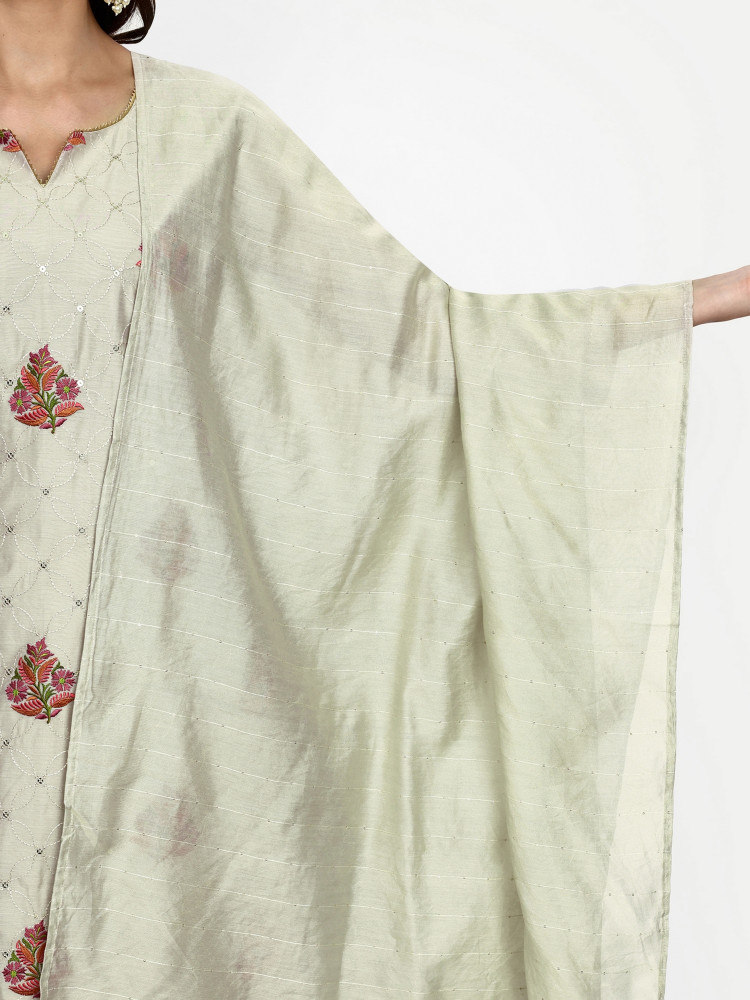 Modal Chanderi Sequence Work Straight Suit Set