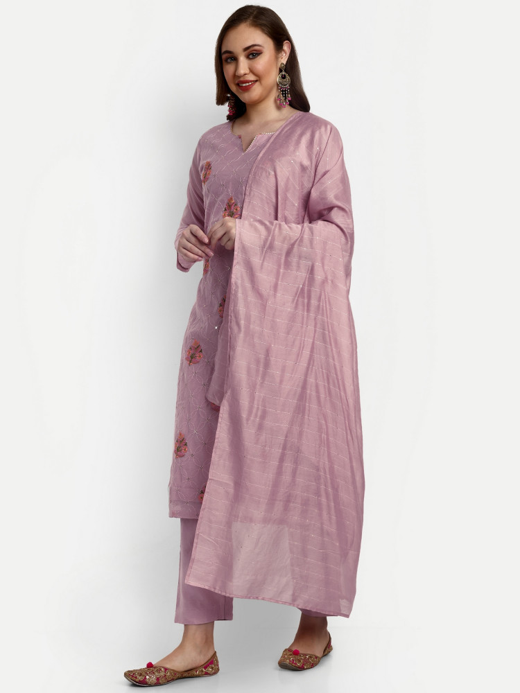 Modal Chanderi Sequence Work Suit Set