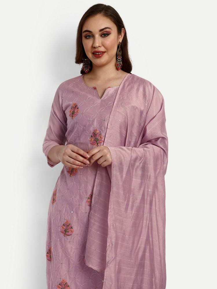 Modal Chanderi Sequence Work Suit Set