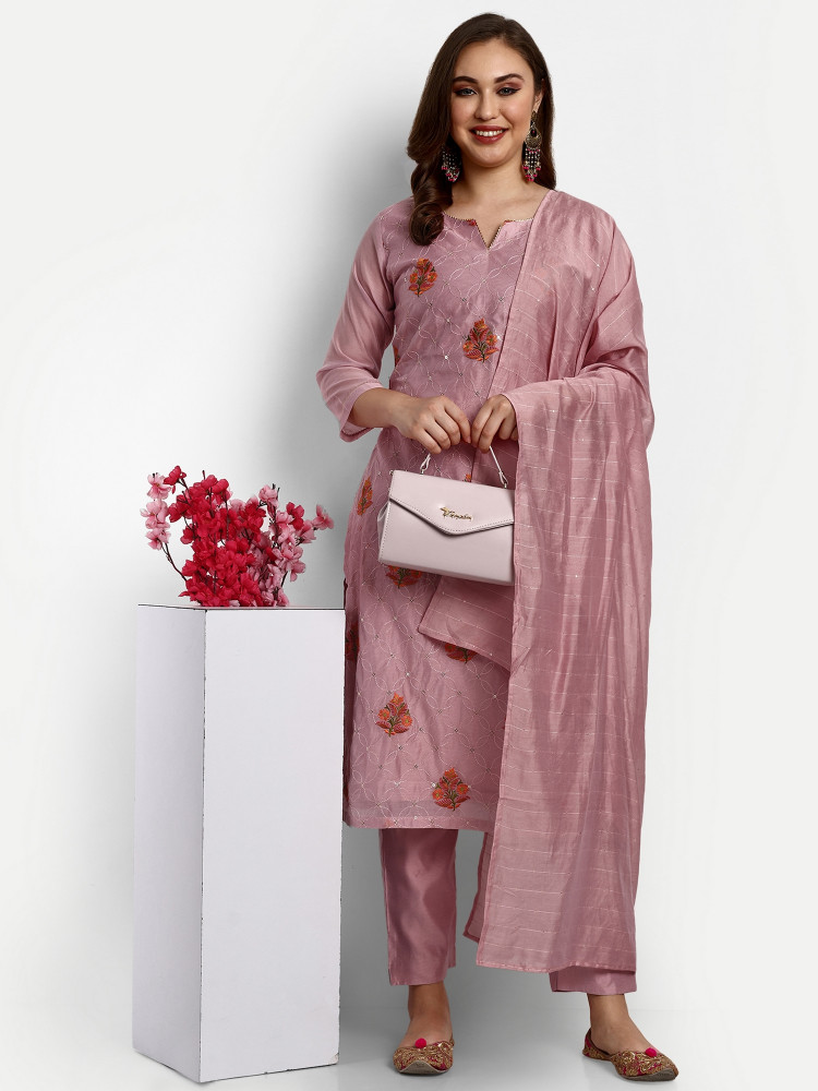 Modal Chanderi Sequence Work Suit Set