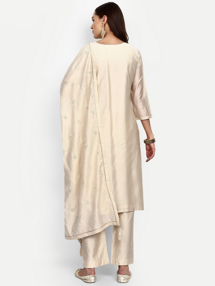 Chanderi Silk Sequence Work Straight Suit Set