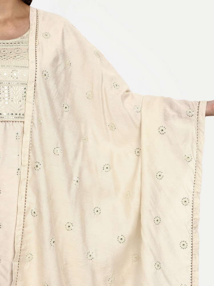 Chanderi Silk Sequence Work Straight Suit Set