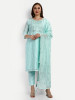 Sky Blue Chanderi Silk Straight Suit Set