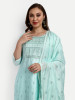 Sky Blue Chanderi Silk Straight Suit Set