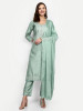 Sea Green Dola Silk Straight Suit Set