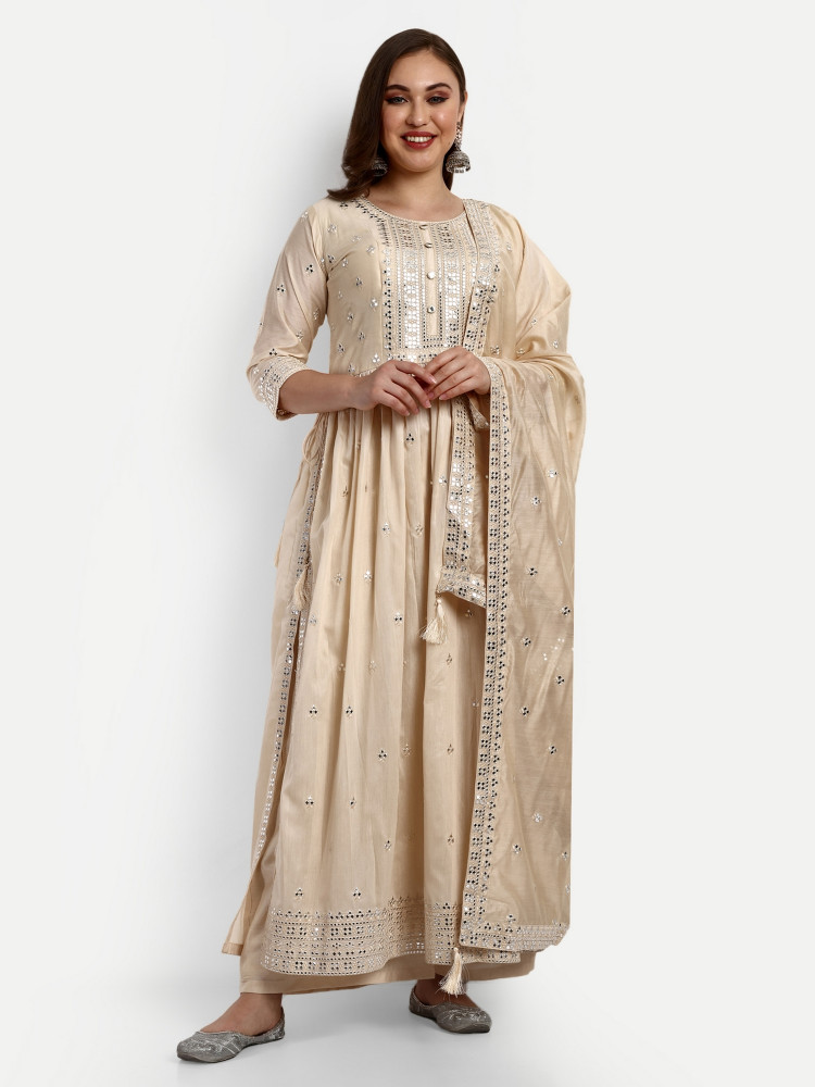 Chanderi Silk Plazo Suit Set