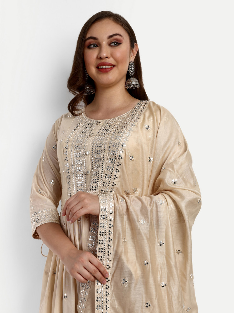 Chanderi Silk Plazo Suit Set
