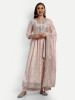 Cream Chanderi Silk Plazo Suit Set