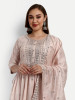 Cream Chanderi Silk Plazo Suit Set