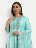 Sky Blue Chanderi Silk Plazo Suit Set
