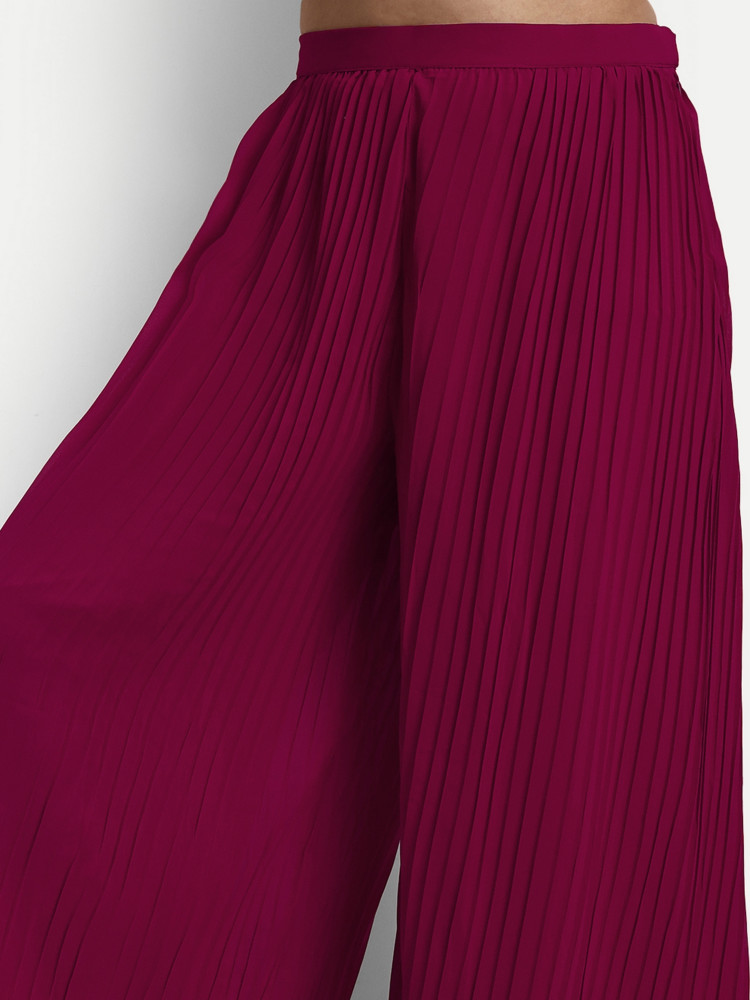 Red Georgette Plazo Suit Set