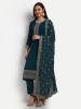 Blue Georgette Straight Suit Set