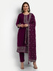 Wine Colour Georgette Straight Suit Set