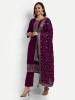 Wine Colour Georgette Straight Suit Set
