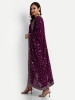 Wine Colour Georgette Straight Suit Set