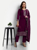 Wine Colour Georgette Straight Suit Set