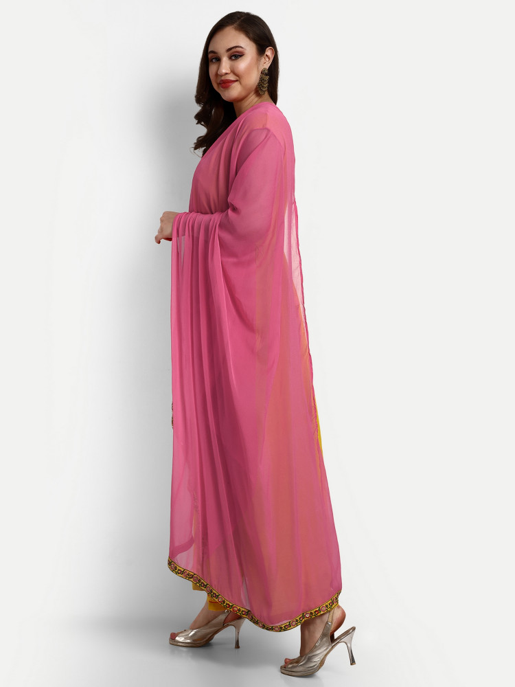 Yellow Heavy Rayon Nyra Cut Suit Set