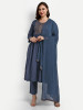 Blue Heavy Rayon Naira Cut Suit Set