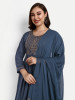 Blue Heavy Rayon Naira Cut Suit Set