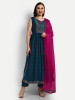 Blue Heavy Rayon Naira Cut Suit Set