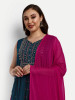 Blue Heavy Rayon Naira Cut Suit Set