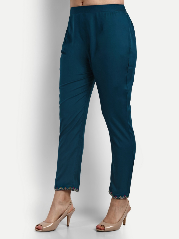 Blue Heavy Rayon Naira Cut Suit Set