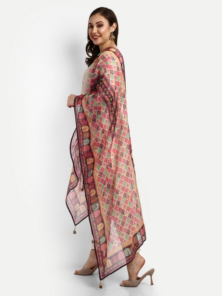Beige Chanderi Silk Straight Suit Set