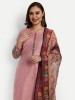 Peach Chanderi Silk Straight Suit Set