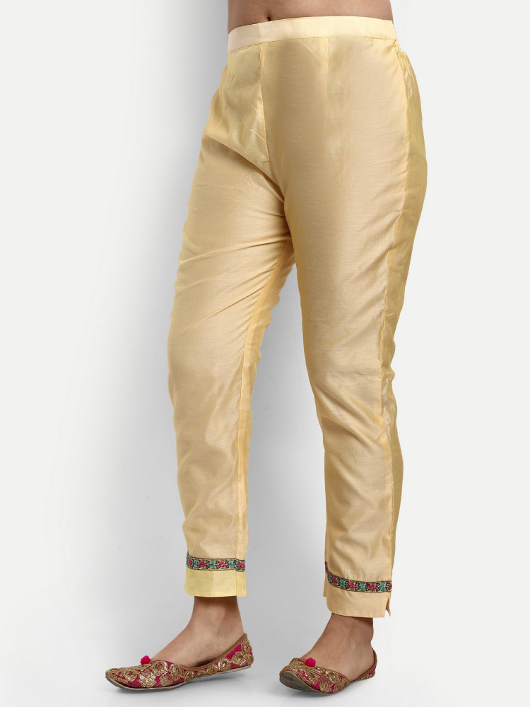 Yellow Chanderi Silk Straight Suit Set