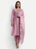 Onion Pink Chanderi Silk Straight Suit Set