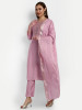 Onion Pink Chanderi Silk Straight Suit Set