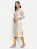 Multi-Colored Cotton Straight Kurti Set