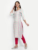 Checkered Cotton Straight Kurti Set