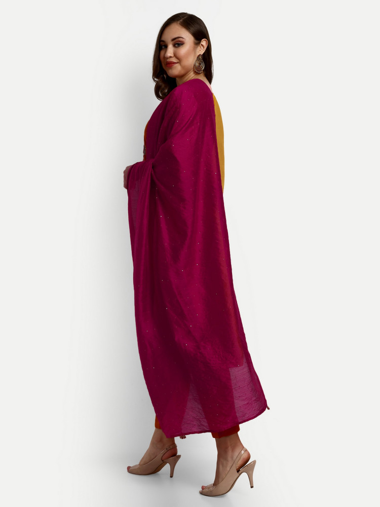 Mustard Straight Kurta Pant Set