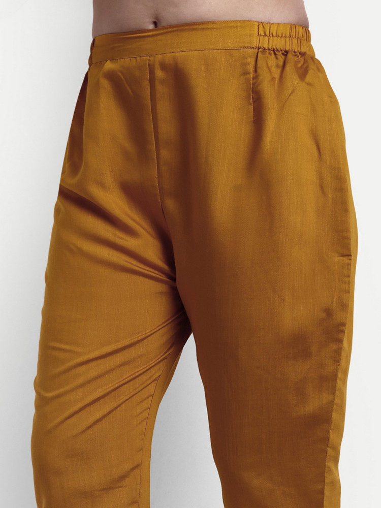 Mustard Straight Kurta Pant Set