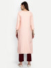 Peach & Maroon Straight Kurta Pant Set